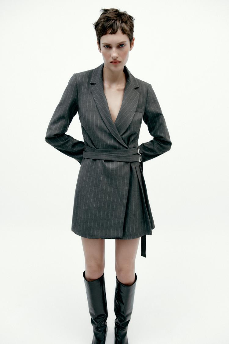 Zara pleated blazer dress top